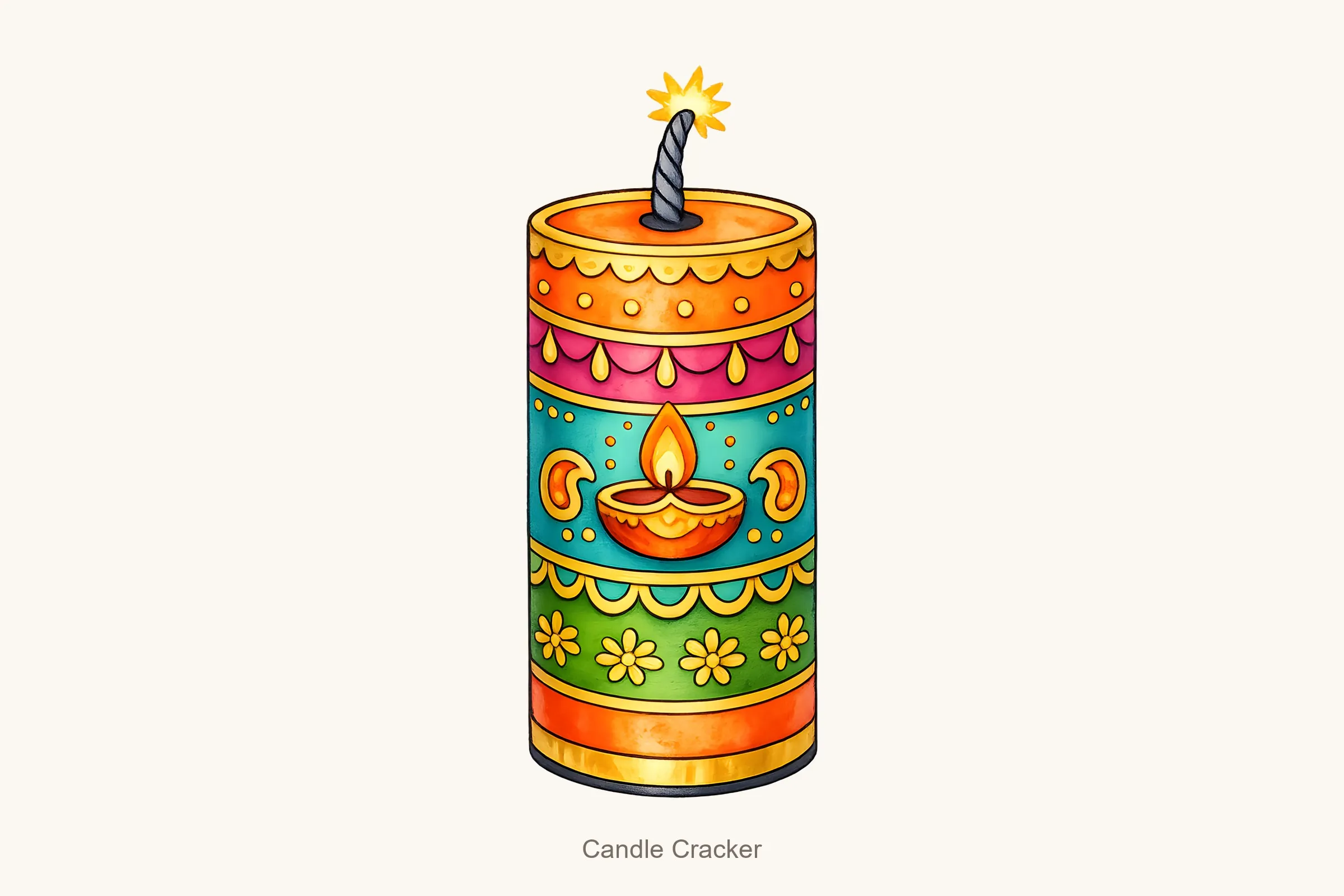 Candle cracker — Diwali Crackers Clipart Bundle