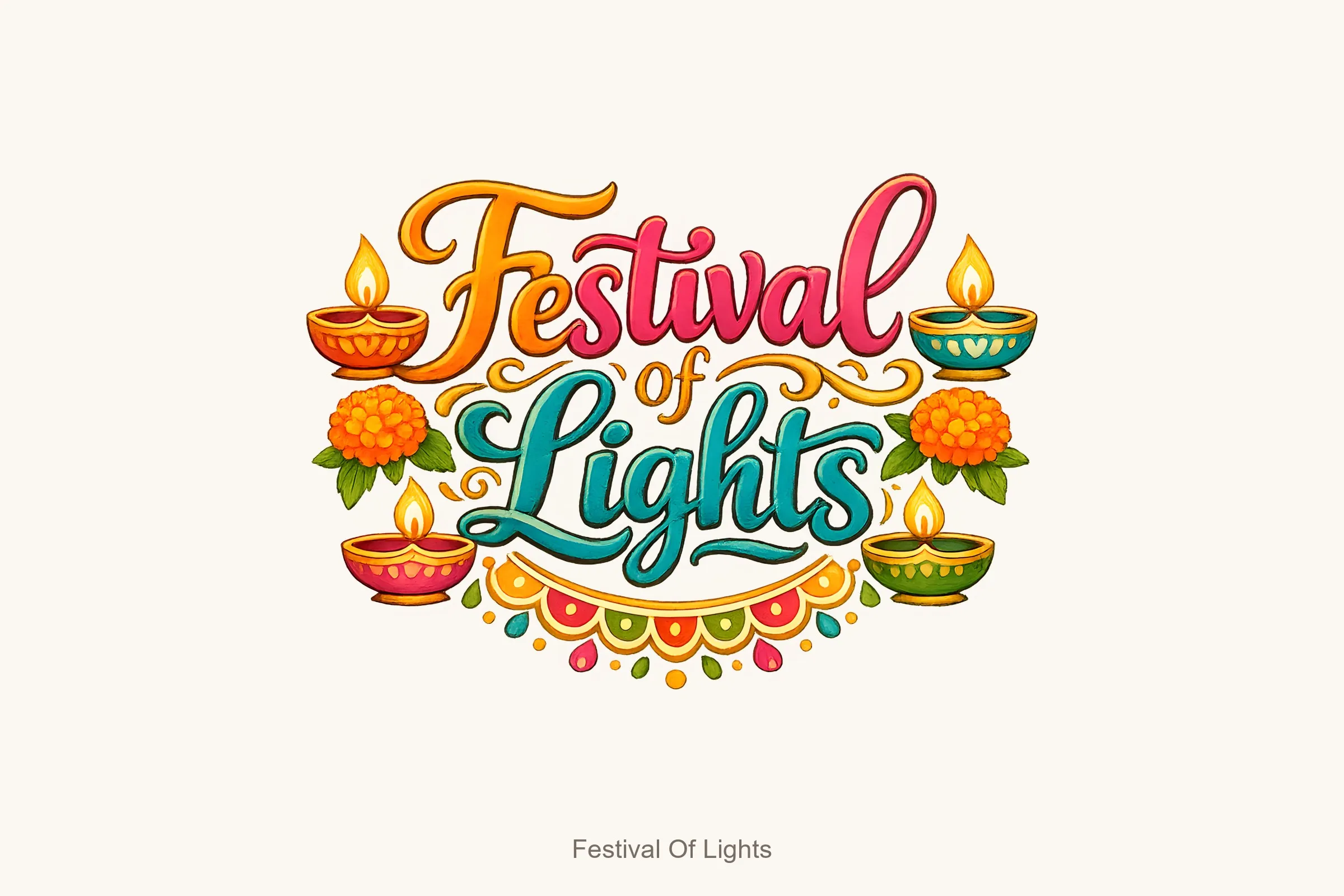 Festival of lights — Diwali Wishes Word Art Bundle
