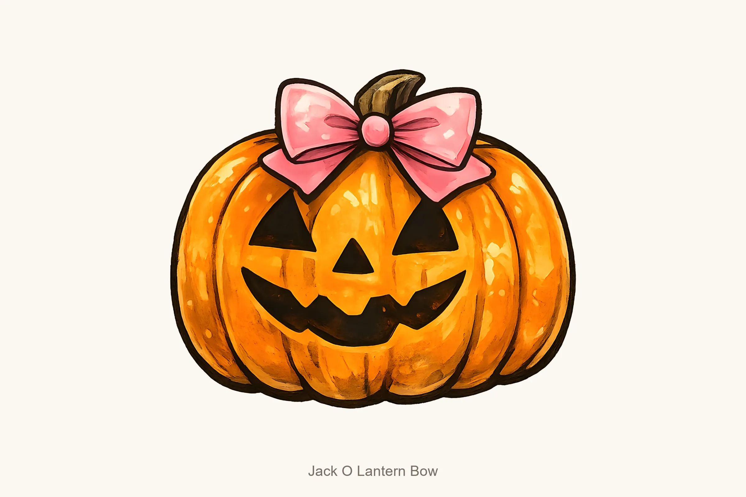 Jack o lantern bow — Spooky Sweet Halloween Clipart Bundle