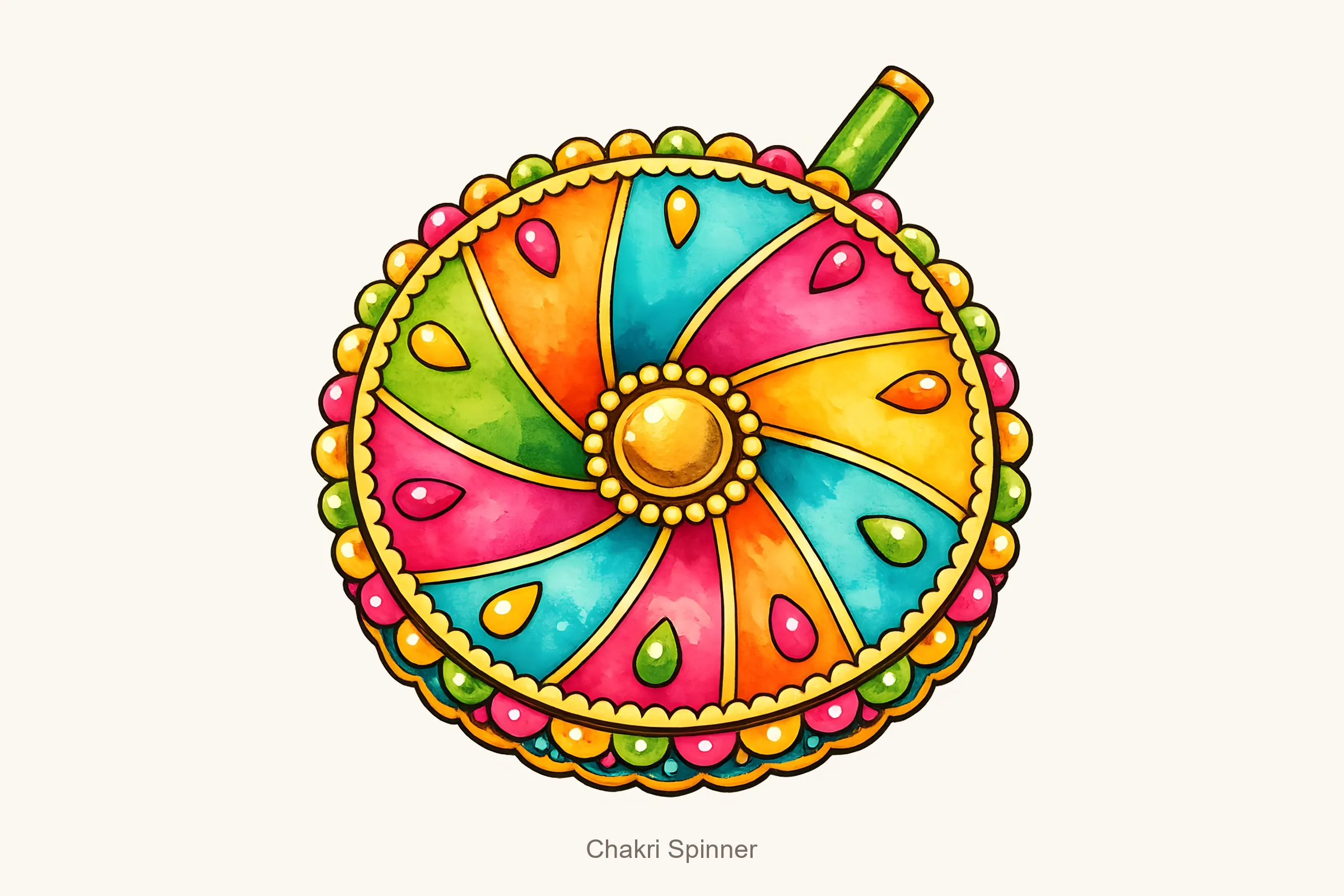 Chakri spinner — Diwali Crackers Clipart Bundle