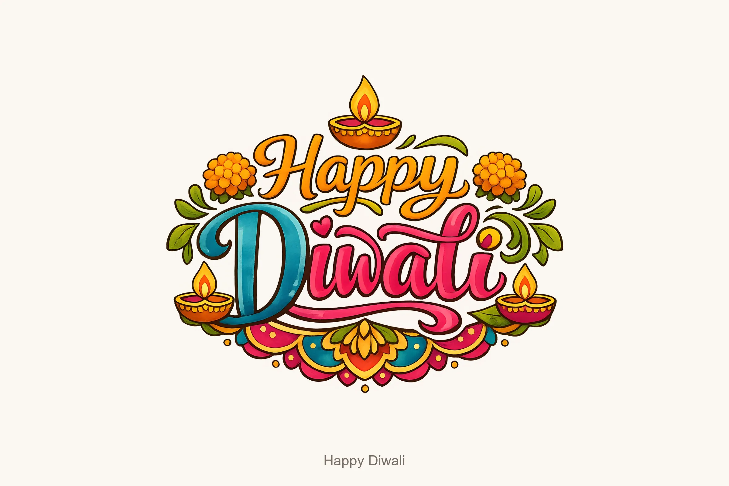 Happy diwali — Diwali Wishes Word Art Bundle