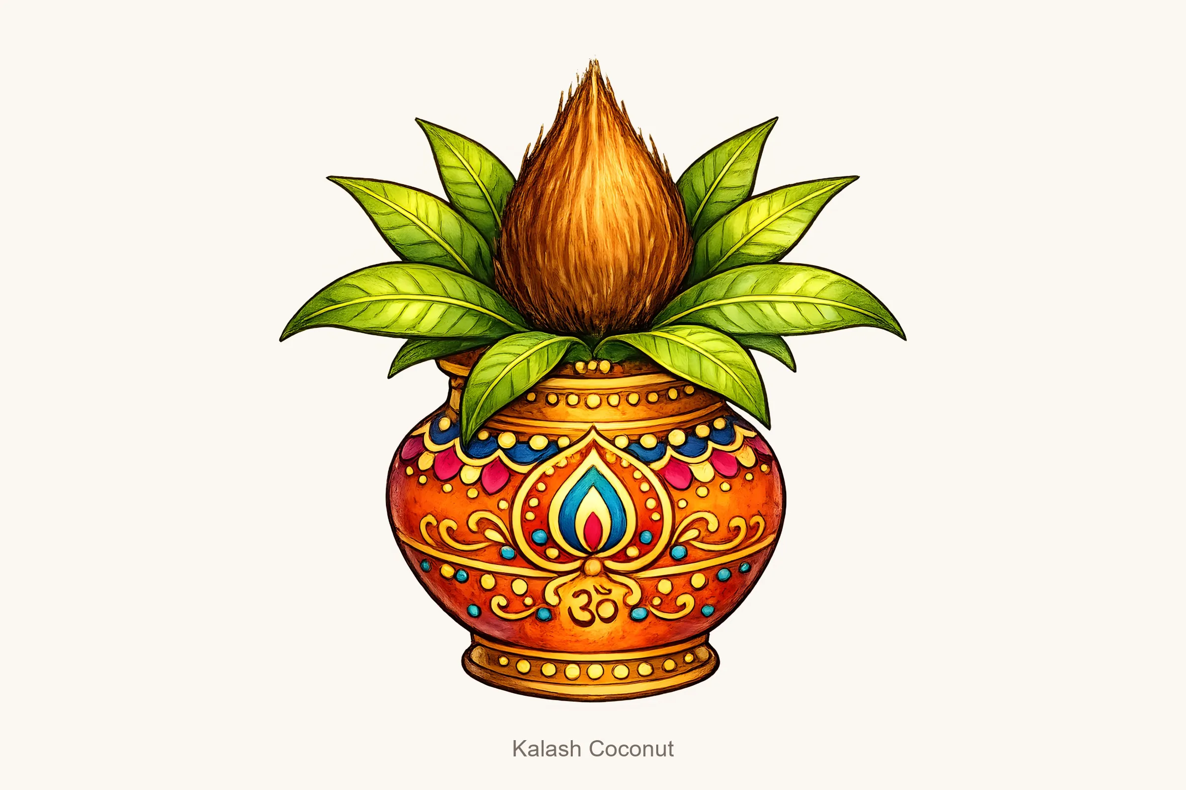 Kalash coconut — Diwali Clipart Bundle