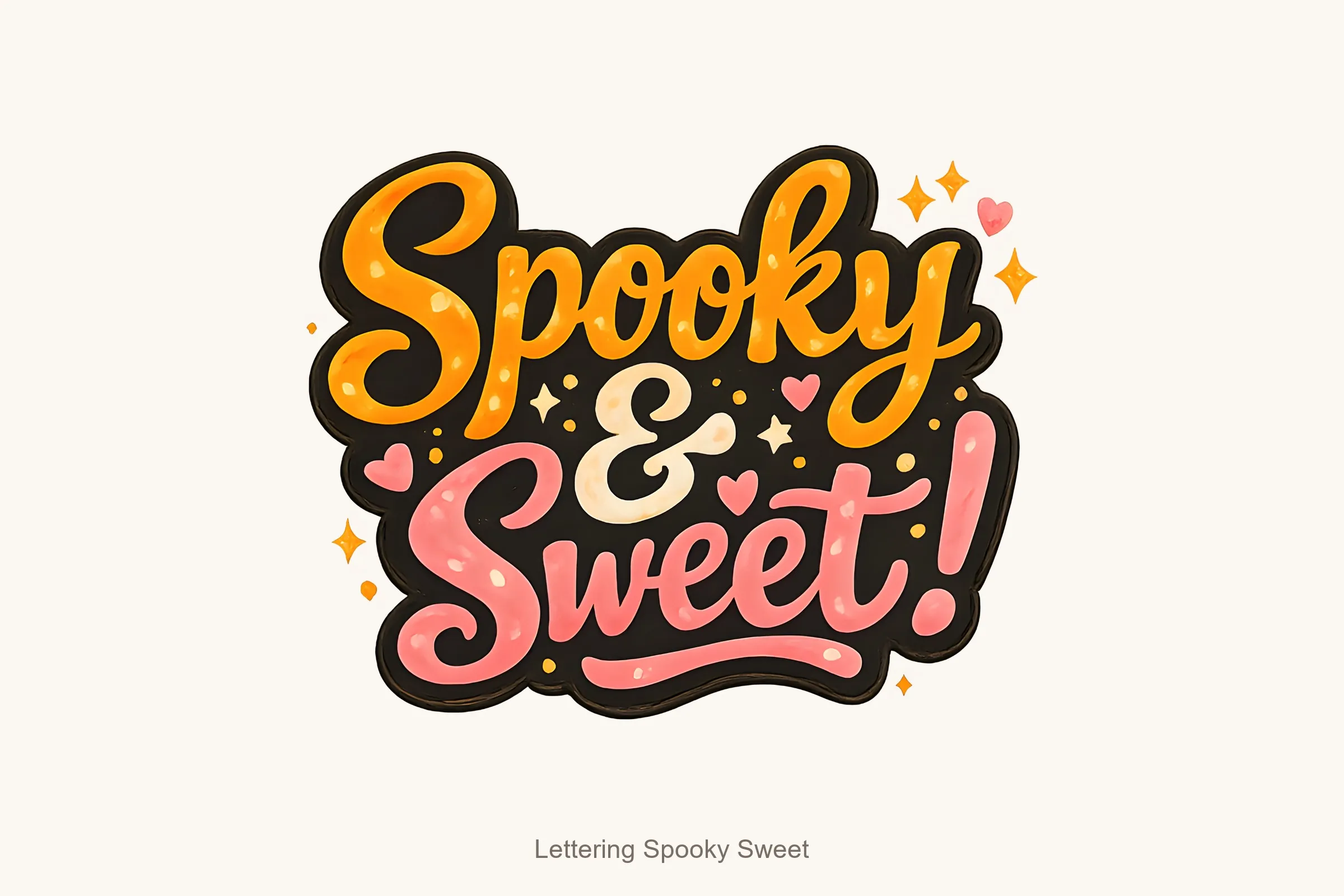 Lettering spooky sweet — Spooky Sweet Halloween Clipart Bundle
