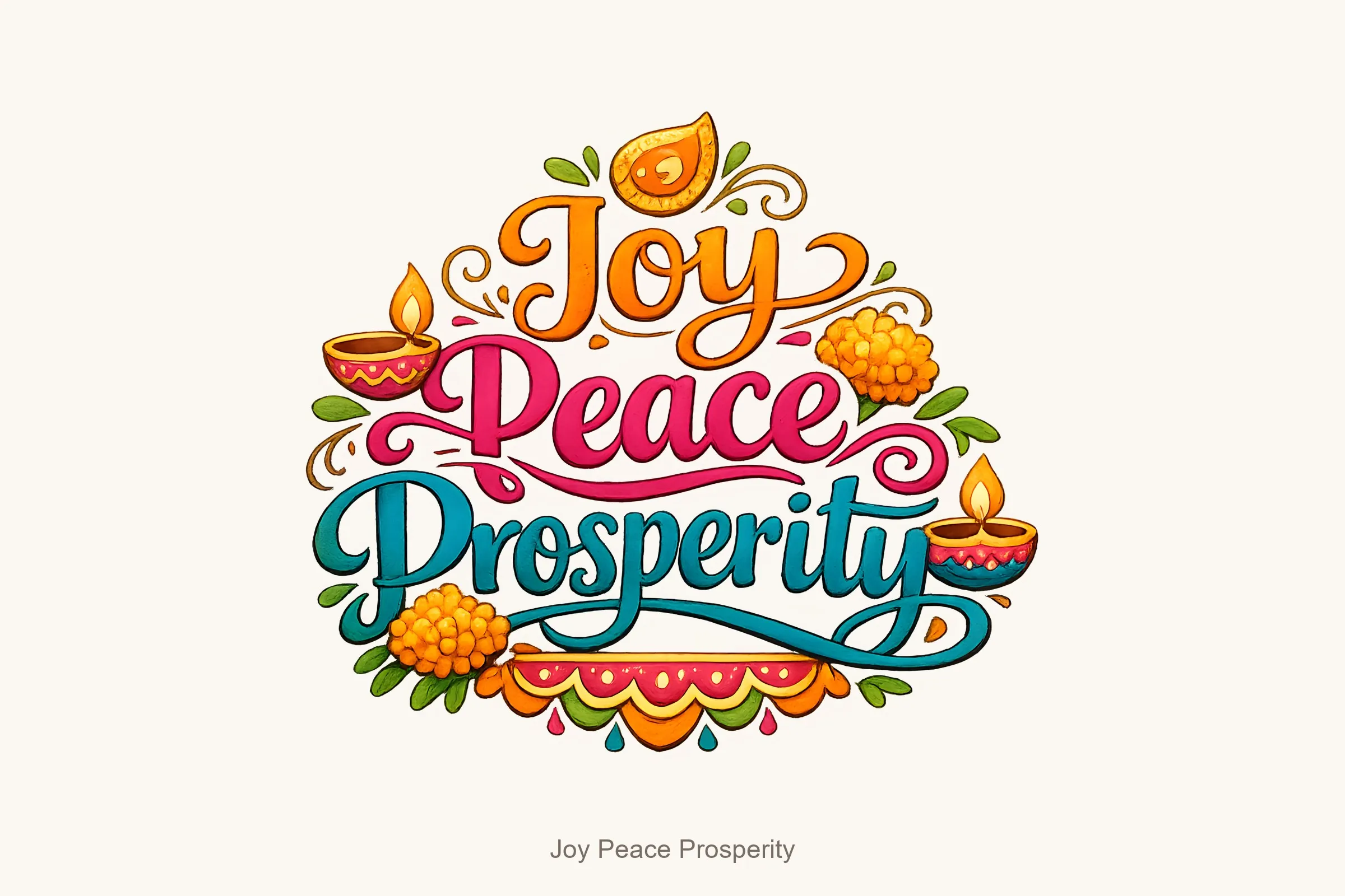 Joy peace prosperity — Diwali Wishes Word Art Bundle