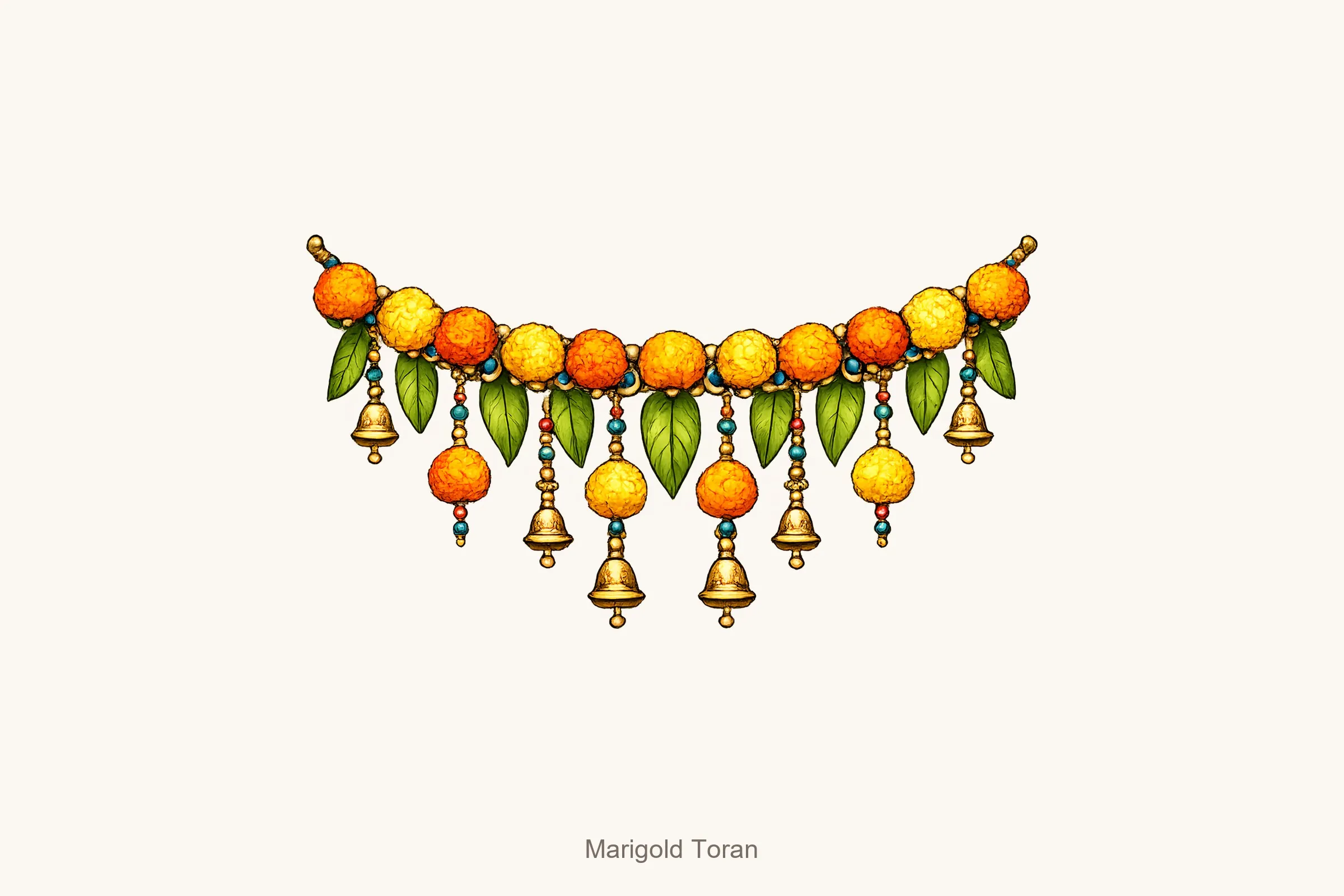 Marigold toran — Diwali Clipart Bundle